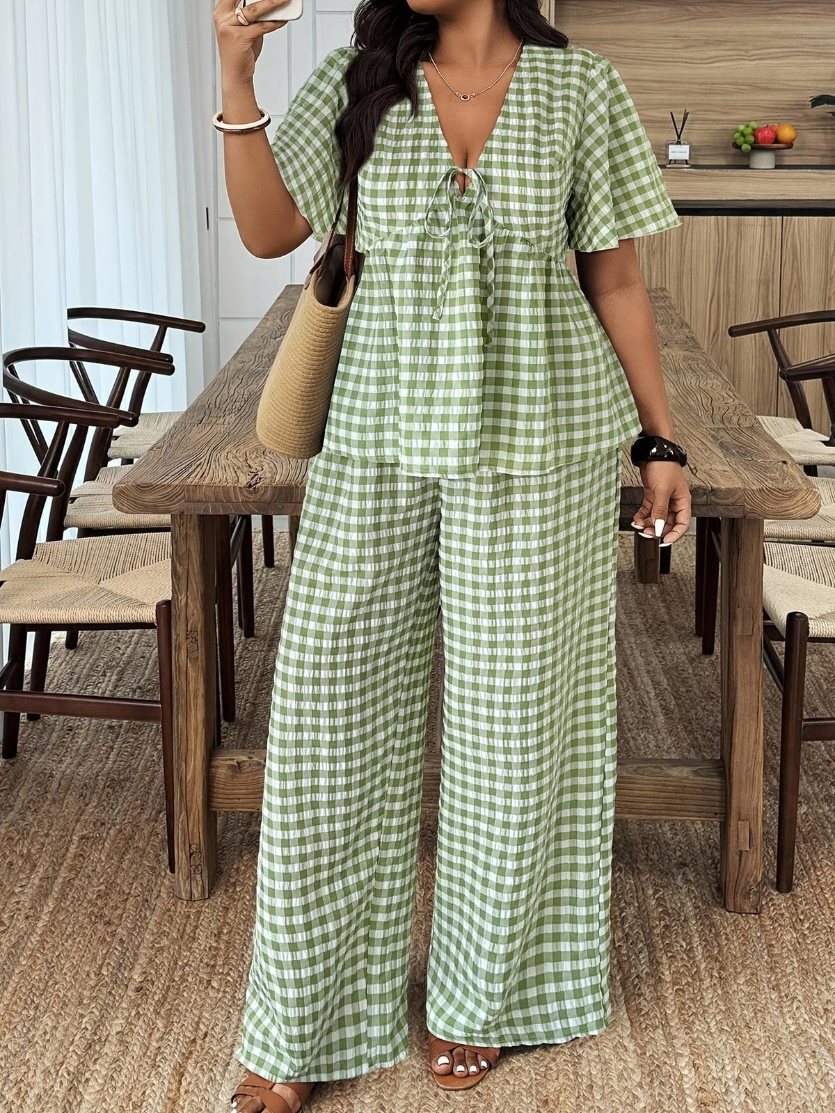 Roselyn kariertes Sommer-Set