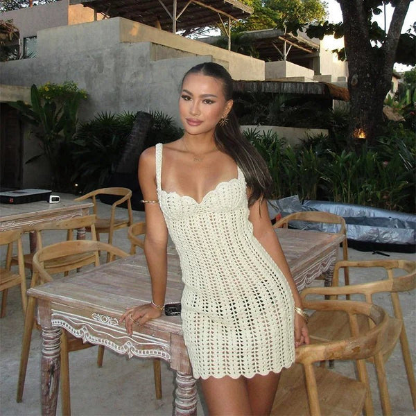 Rosie Hollow Out Knitted Mini Dress