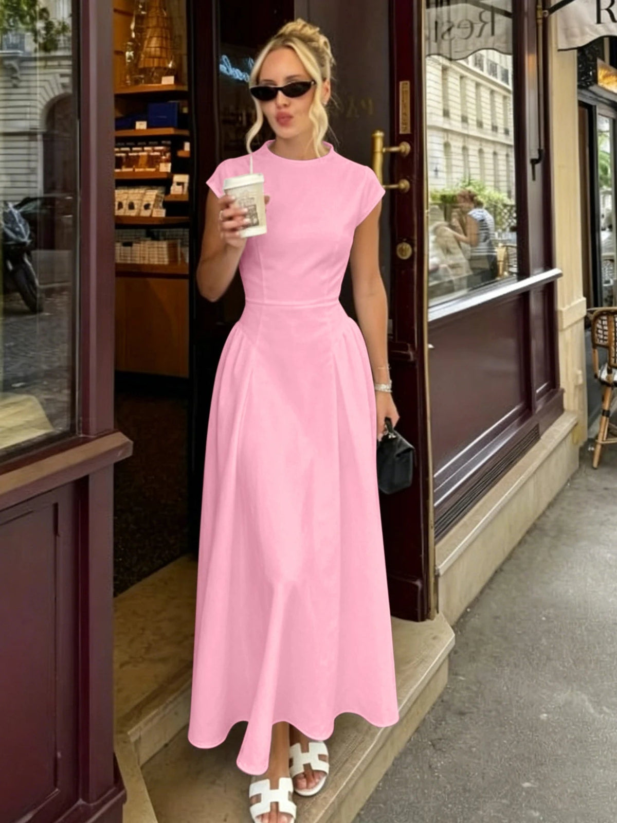 Ruby ausgestelltes Maxikleid mit kurzen Ärmeln
