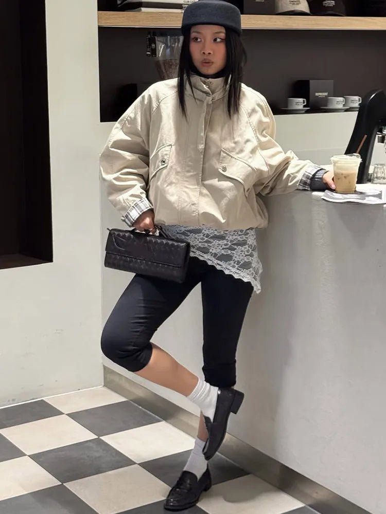 Chaqueta casual Runa con cuello mao