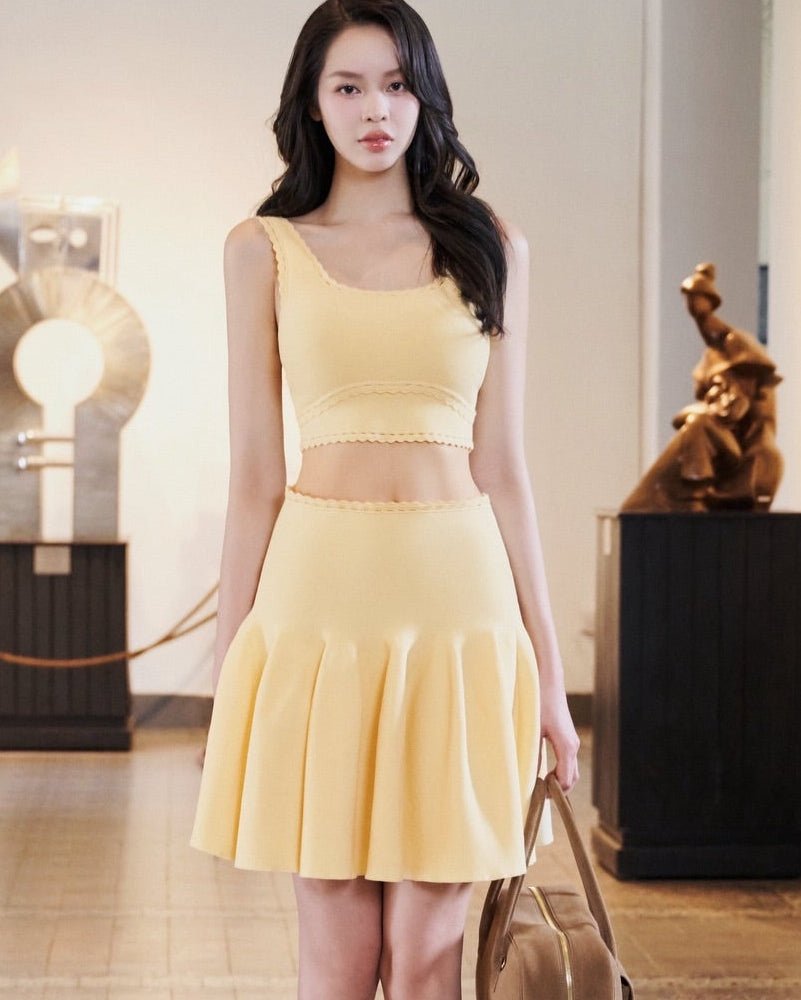Conjunto de falda de punto acanalado Ruth