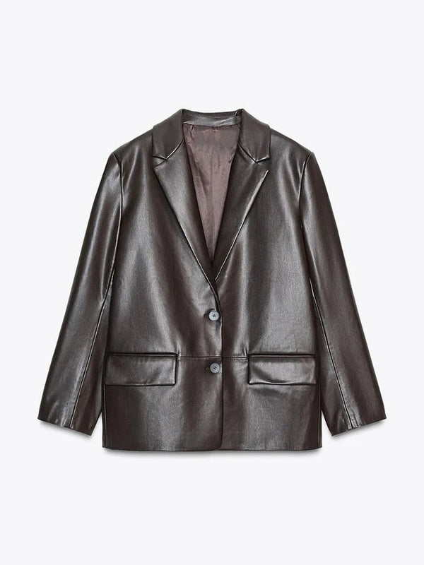 Blazer de cuero vegano Ryza
