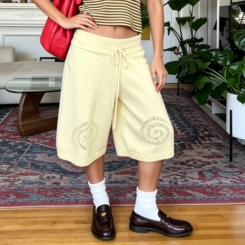 Shorts culotte in maglia a gamba larga Sabina