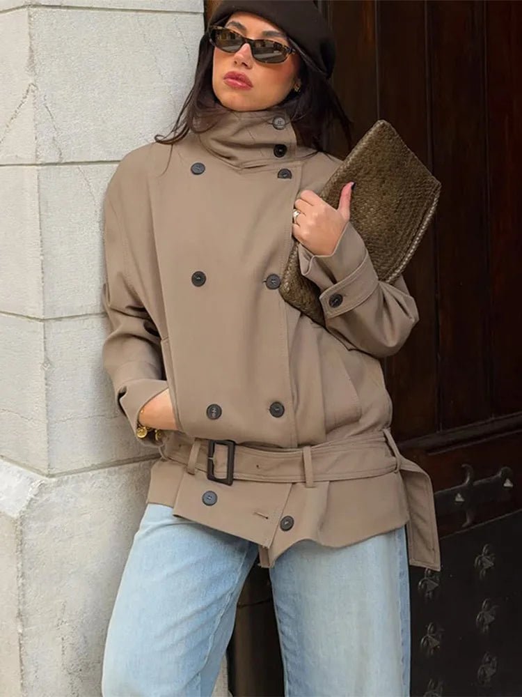Kurzer Trenchcoat Saddie mit Gürtel