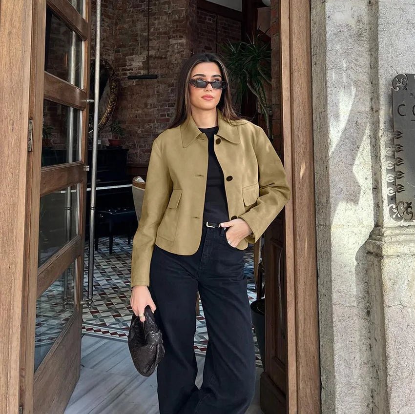 Sandy Wildlederjacke mit Kragen
