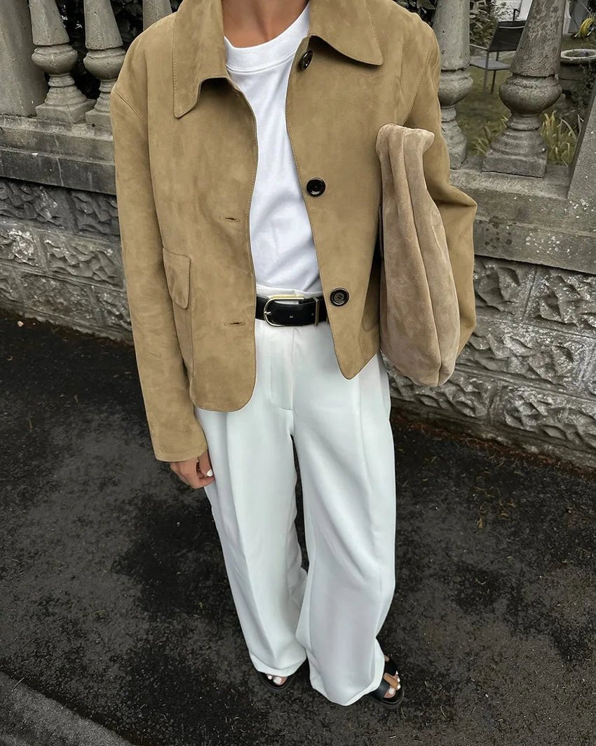 Sandy Wildlederjacke mit Kragen