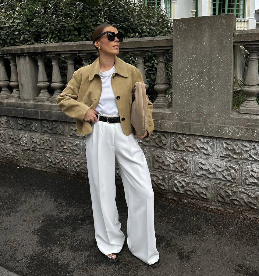 Sandy Wildlederjacke mit Kragen