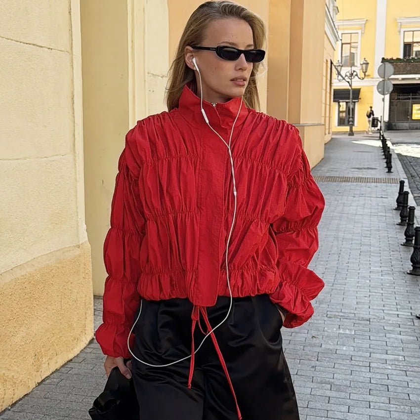 Sarah jack met rimpeldetails en rits