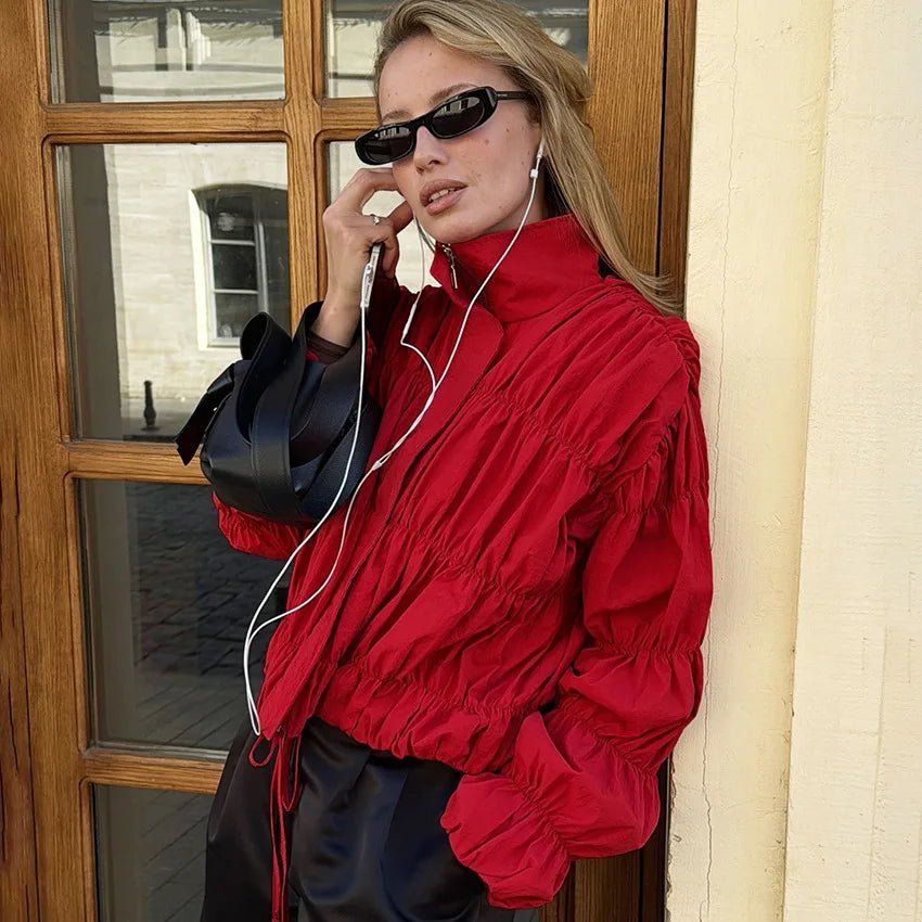Sarah jack met rimpeldetails en rits