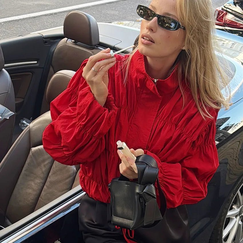 Sarah jack met rimpeldetails en rits
