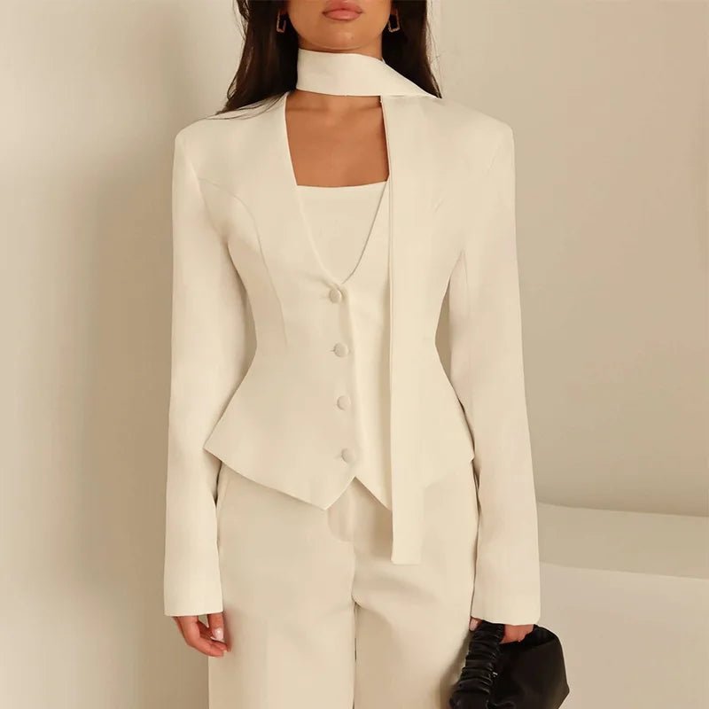 Casaco-blazer com cachecol Scarlett