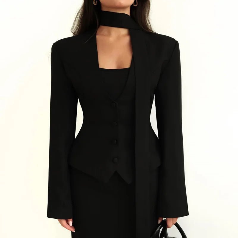 Casaco-blazer com cachecol Scarlett