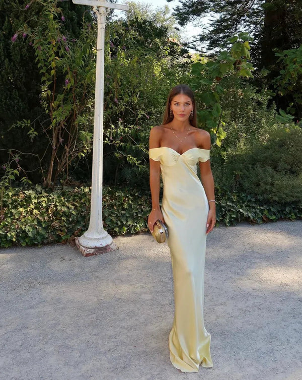 Serene Backless Satin Maxi Dress