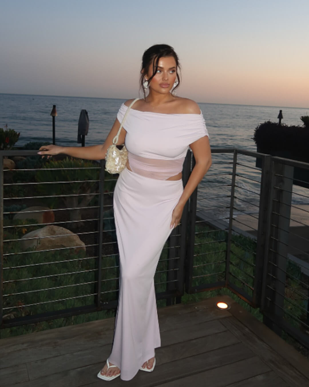 Vestido comprido de tule franzido Shiela