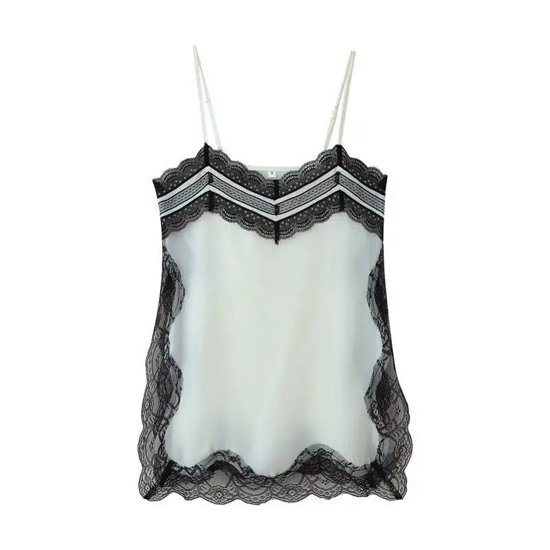Top caraco Sia avec bordure en dentelle