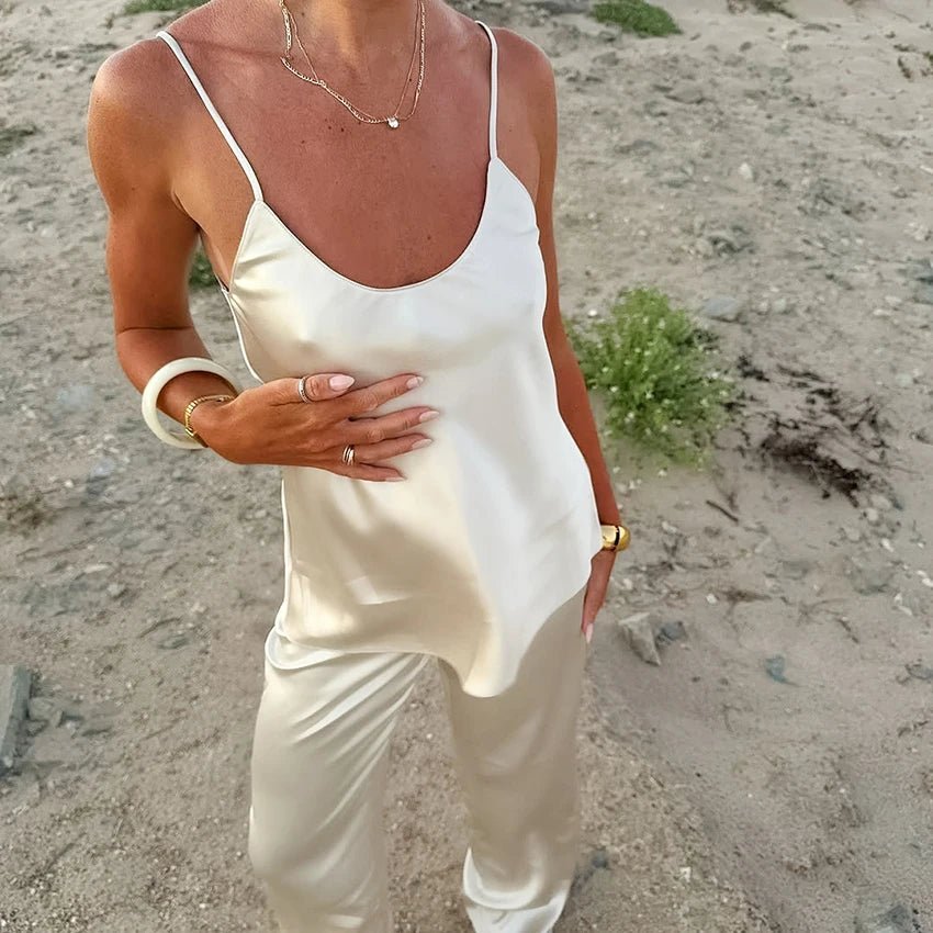 Sienna Champagne Satin Pajama Set