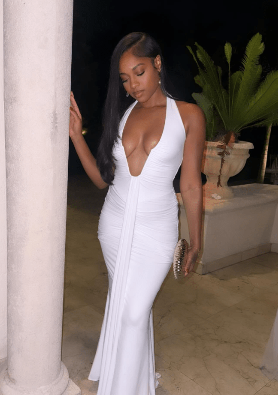 Sienna Halter Ruched Maxi Dress