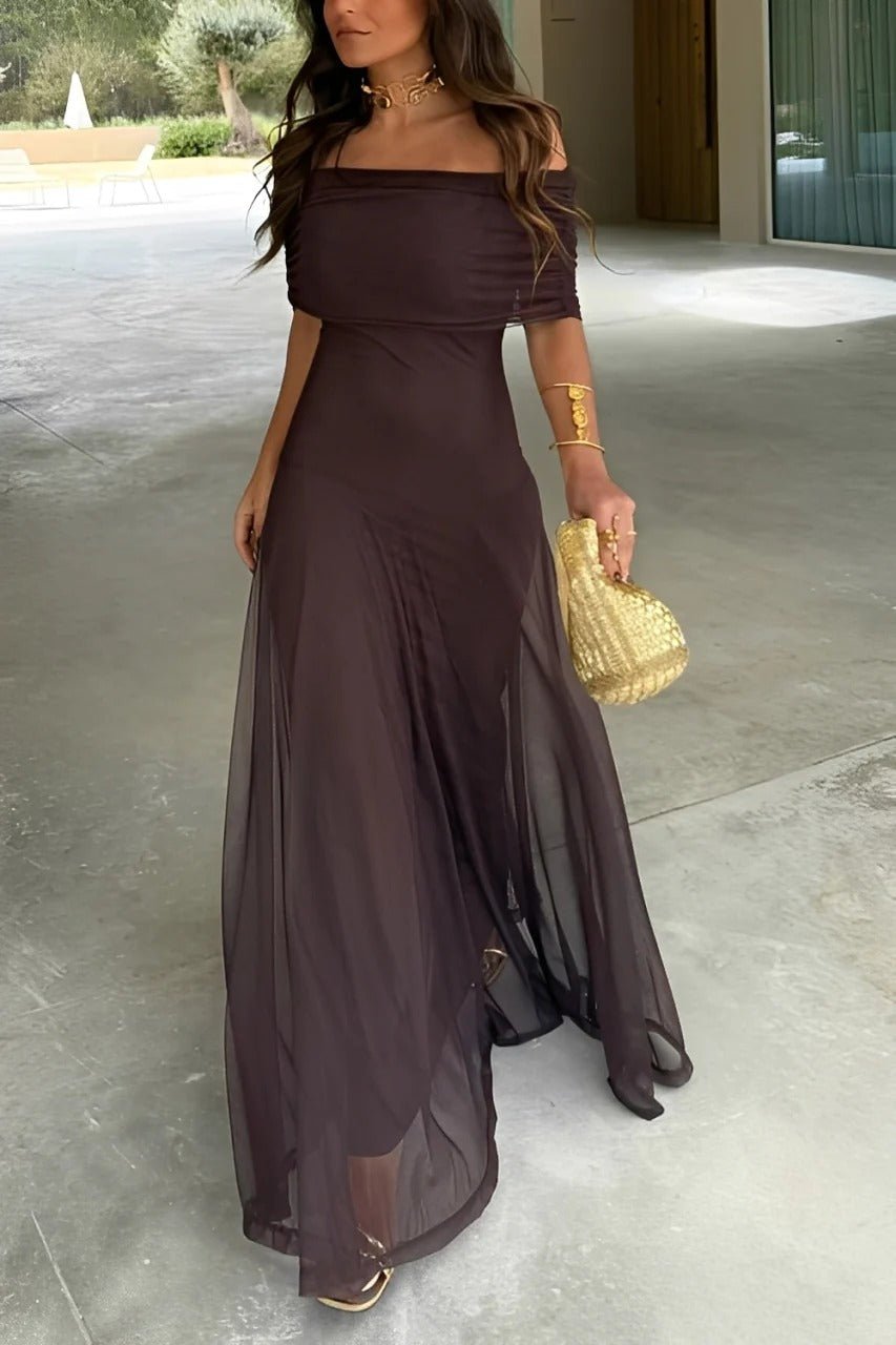 Sienna Off-Shoulder Ruched Maxi Dress