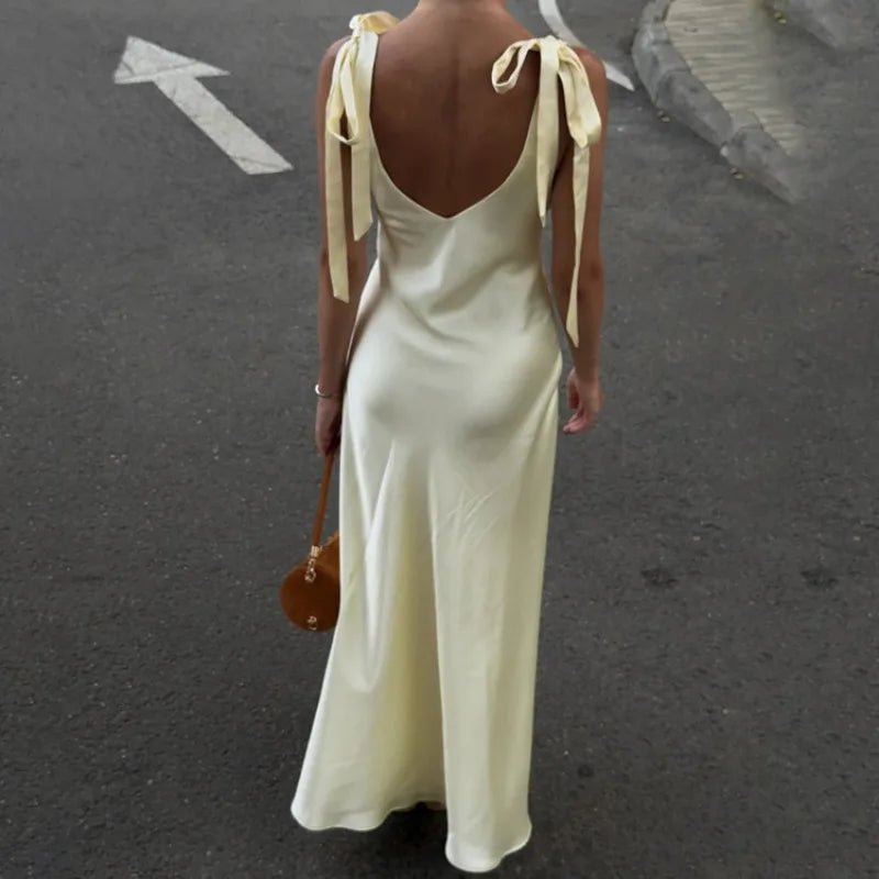 Sienna Satin Tie Strap Maxi Dress