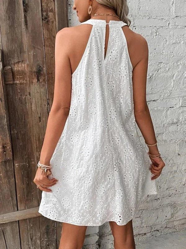 Sofia Bohemian Eyelet Embroidered Mini Dress