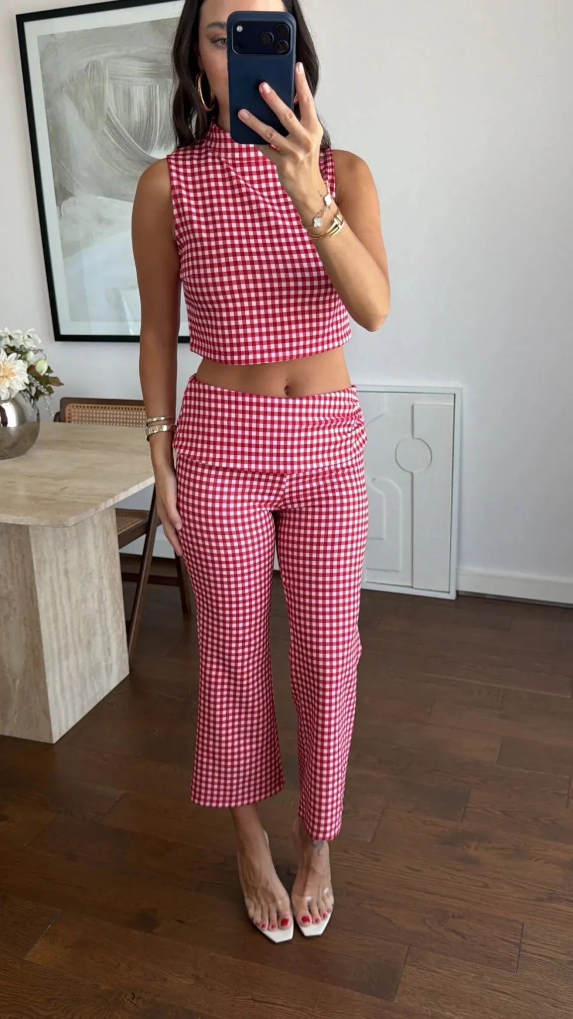 Sophia rutete kort topp-sett