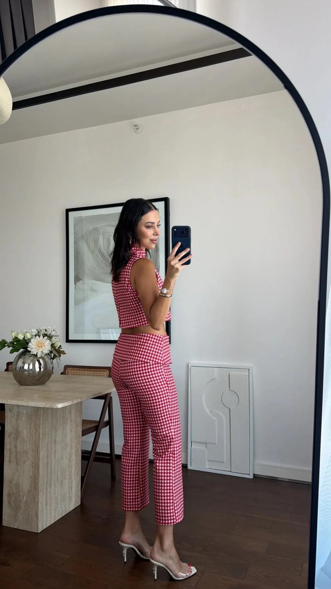 Sophia rutete kort topp-sett