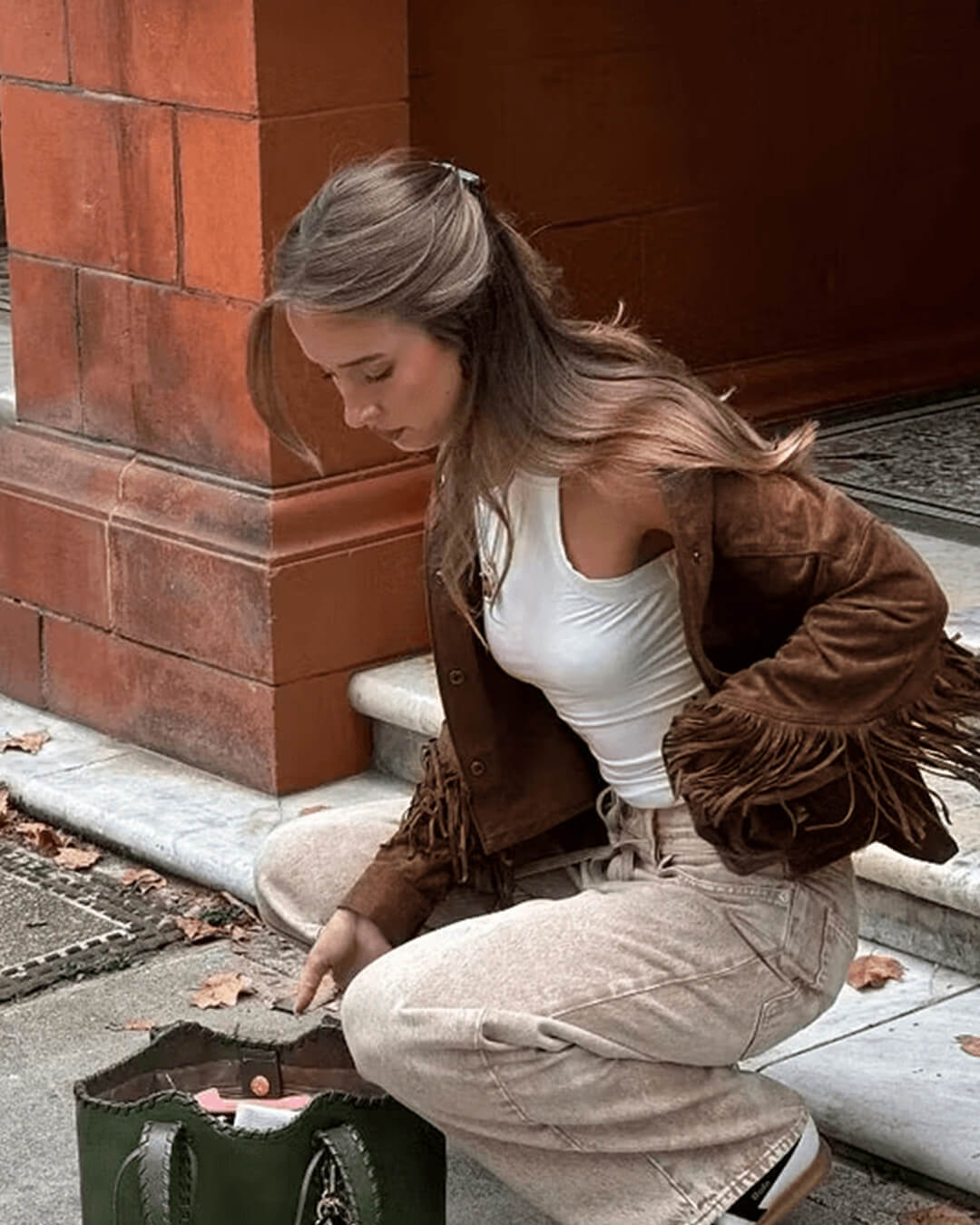Chaqueta de ante con borlas Sophia