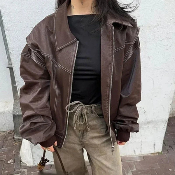 Giacca con colletto a revers e zip Sophia