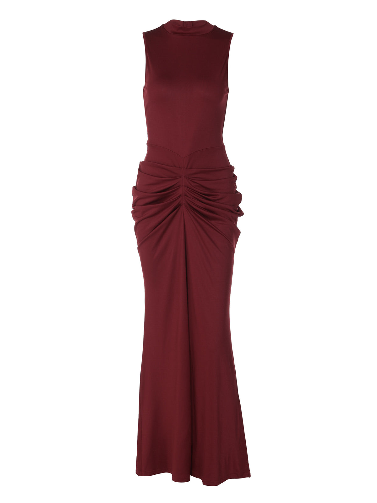 Philippa Ruched High-Neck Maxi Dress