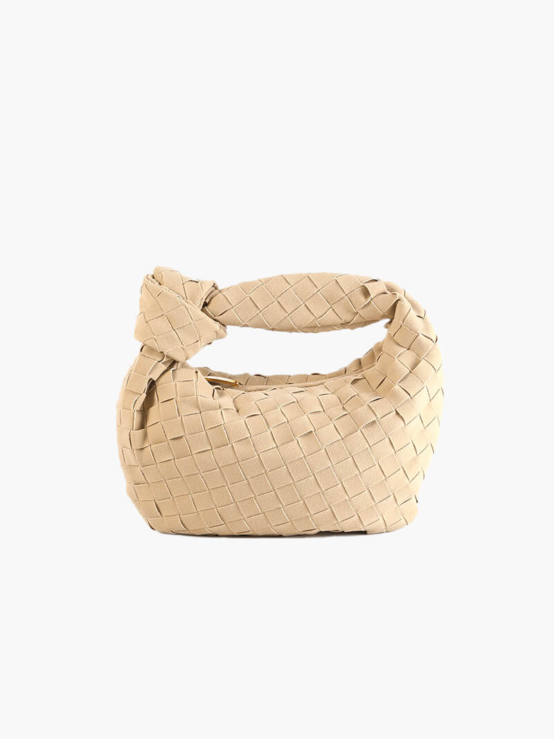 Mini bolso de mano de ante trenzado