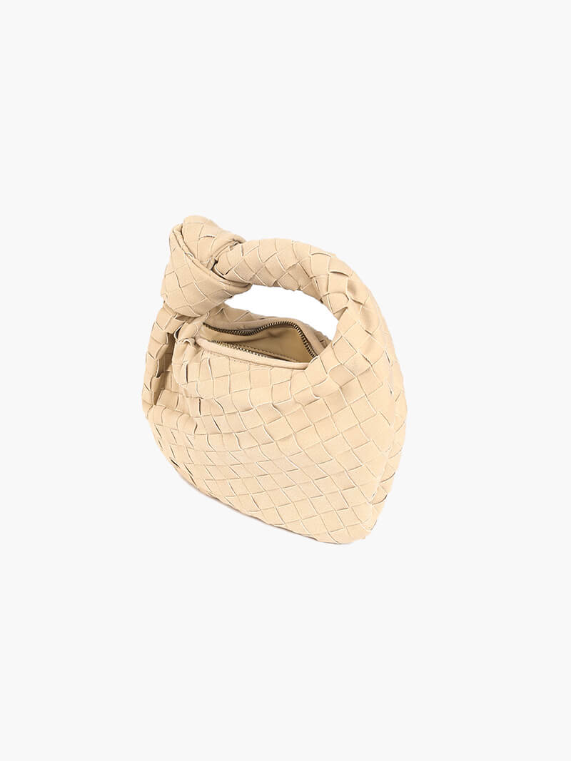 Mini bolso de mano de ante trenzado