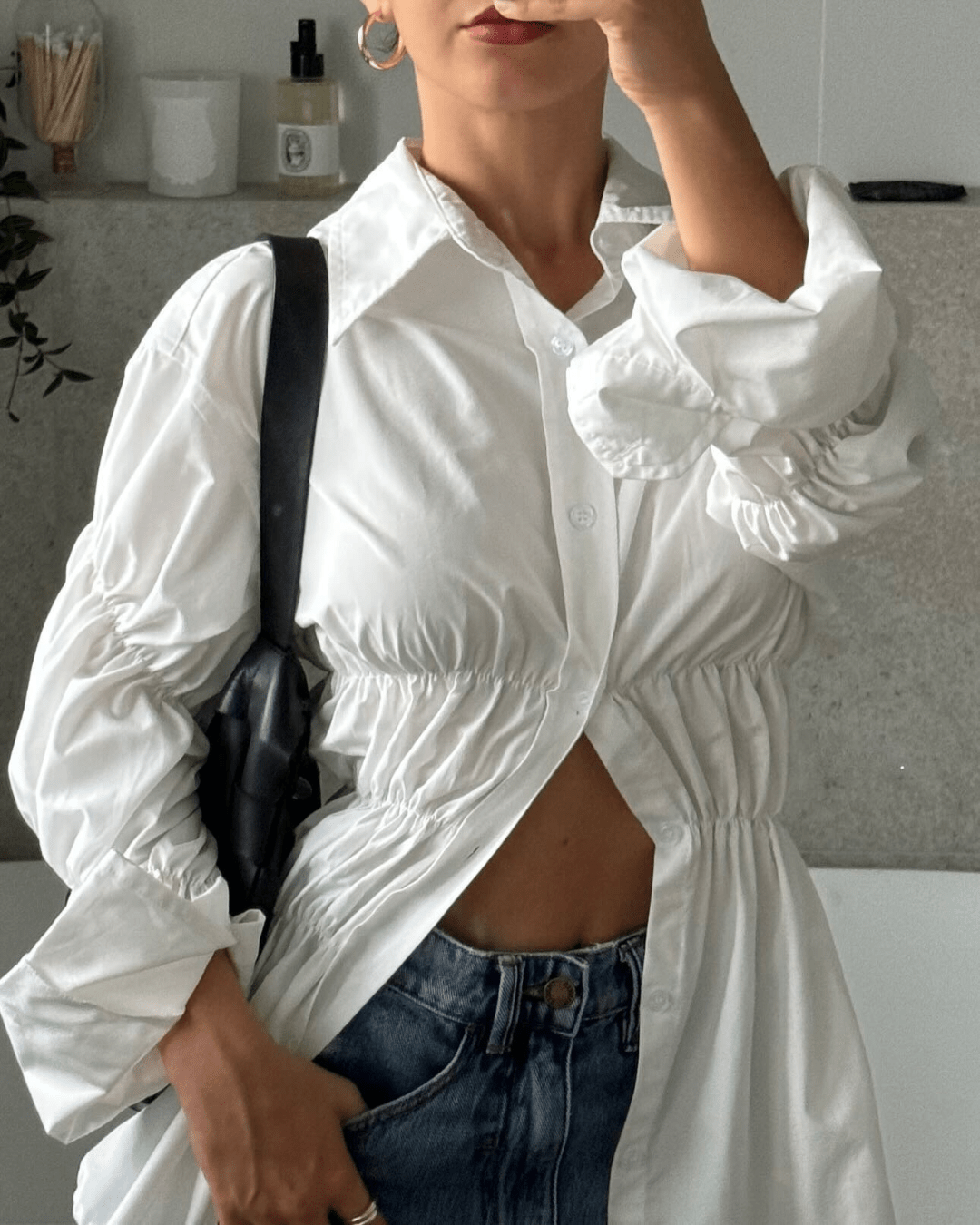 Suzette Long Sleeve Scrunched Shirt