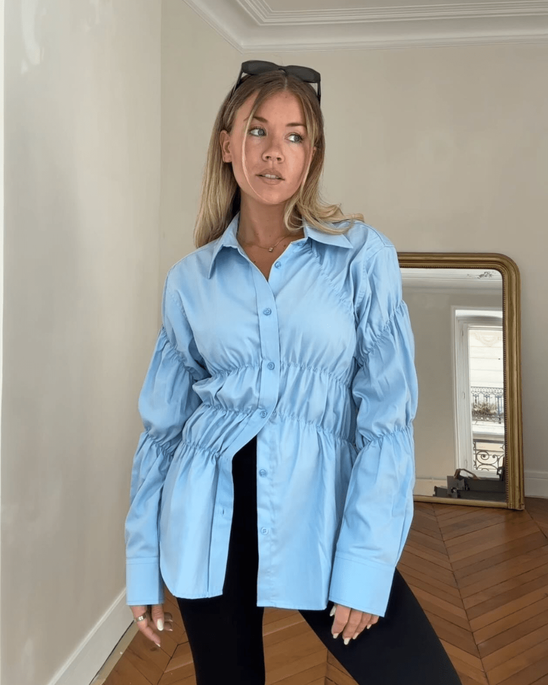 Suzette Long Sleeve Scrunched Shirt