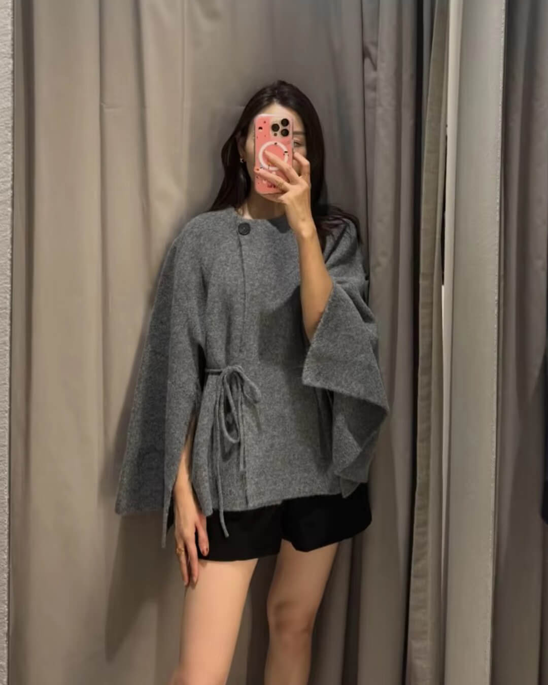 Suzette cardigan med slits och fladdermusärmar