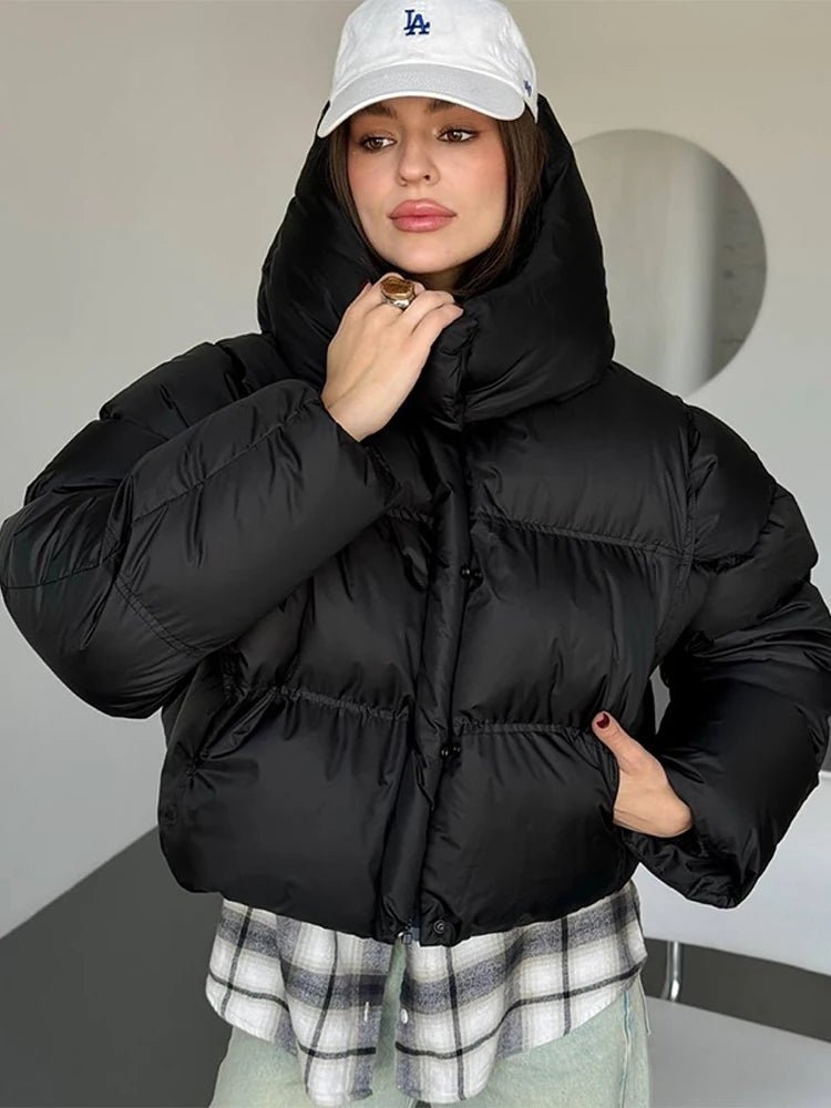 Κοντό μπουφάν puffer με κουκούλα Sylvia