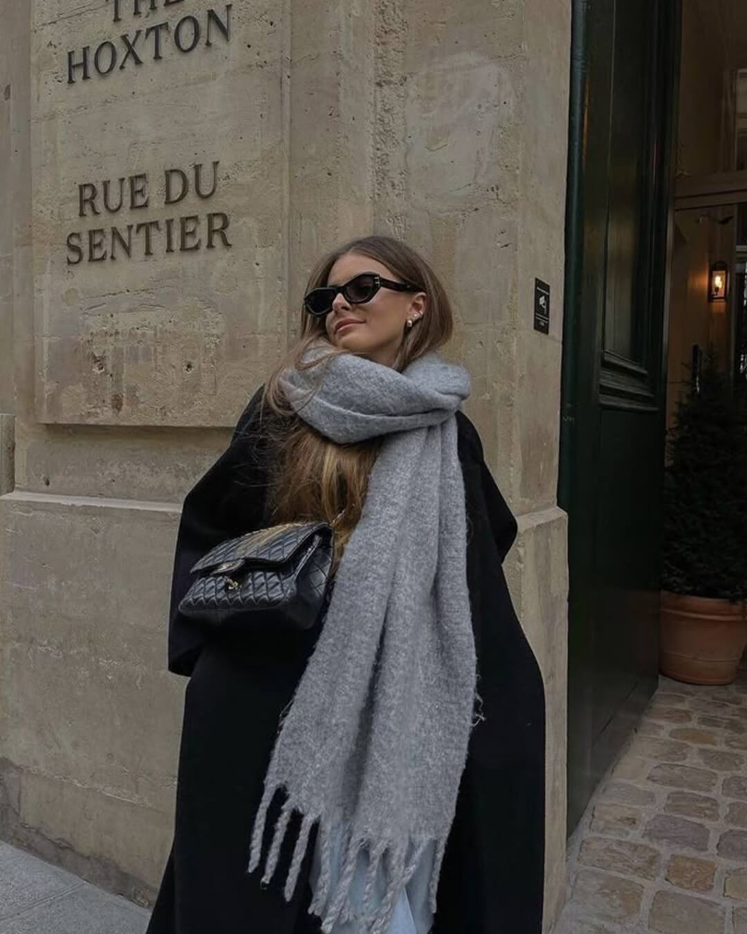 Tanya χειμερινό κασκόλ με κρόσσια