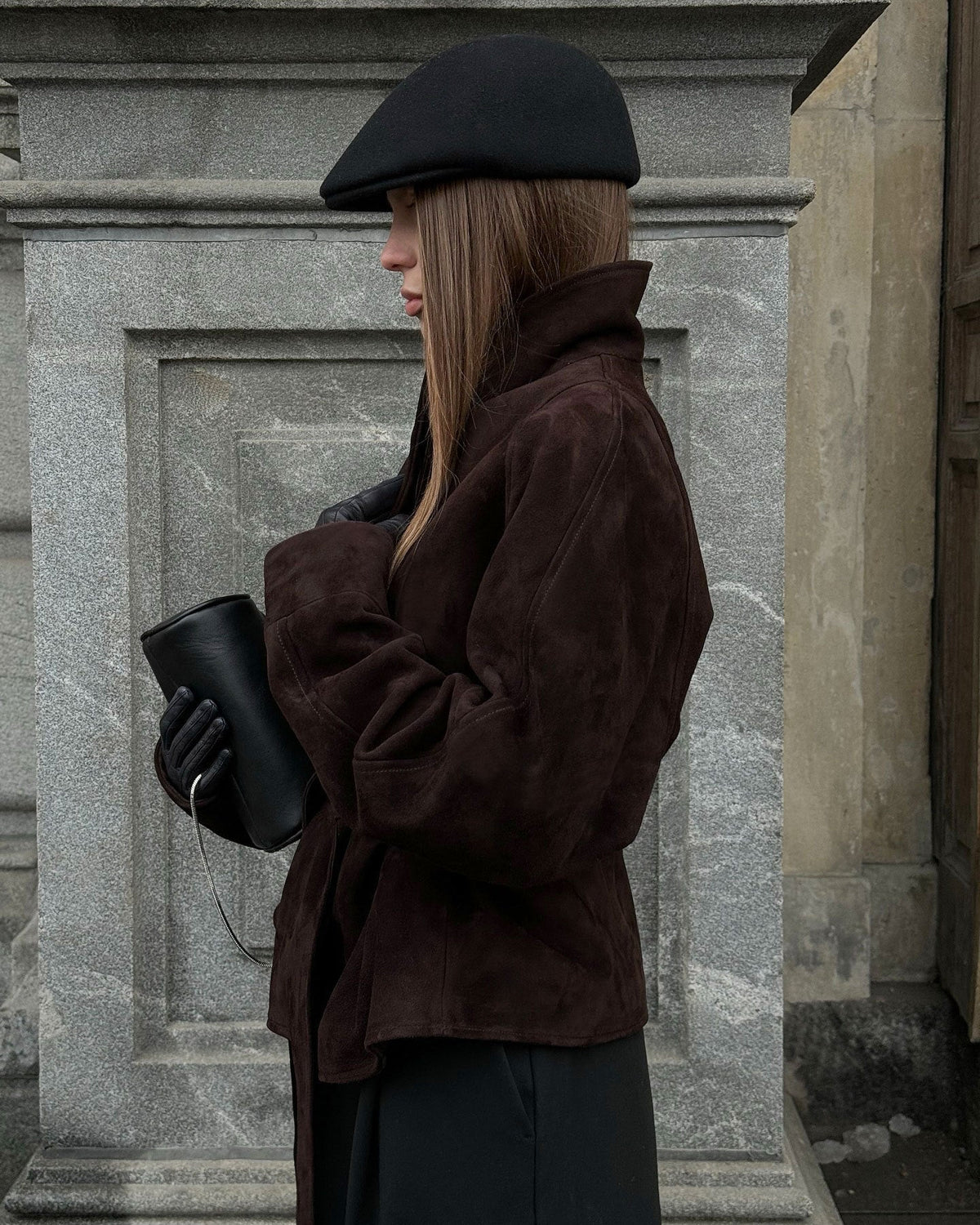 Teresa Belted Suede Trench Coat