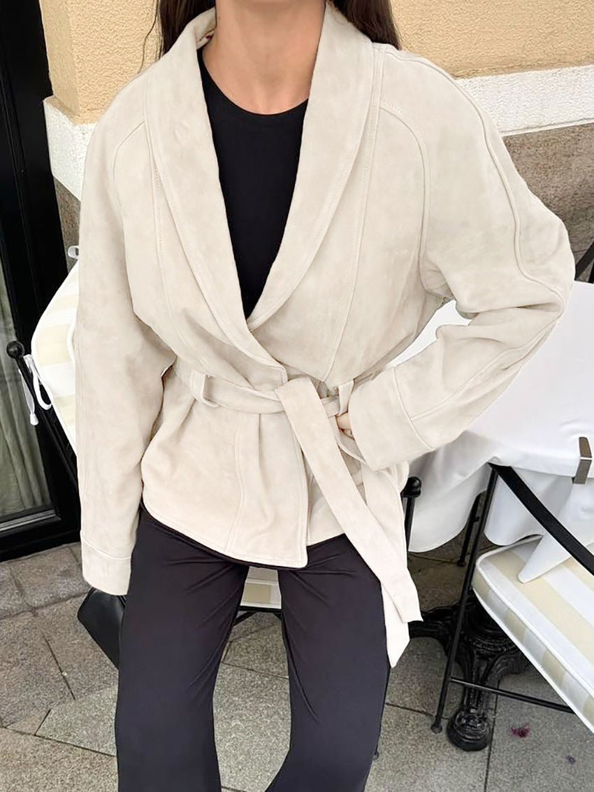 Teresa Belted Suede Trench Coat
