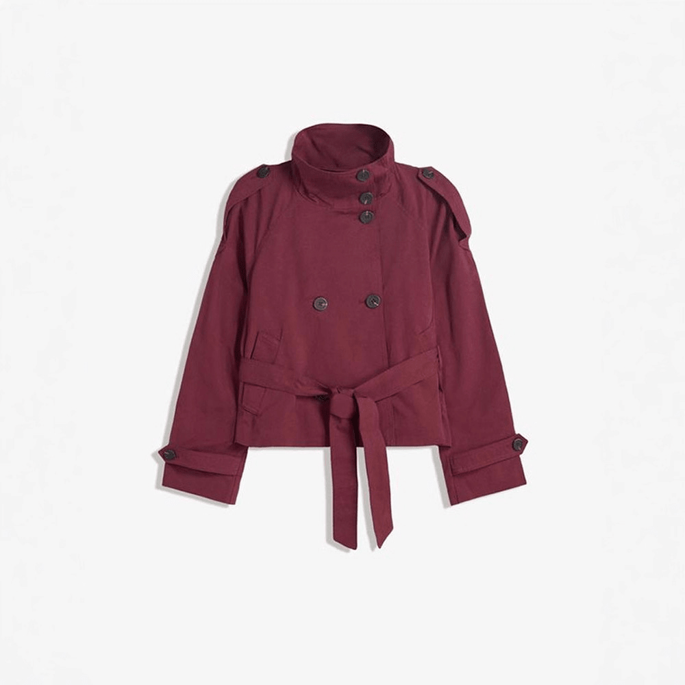 Thea korte trenchcoat met riem