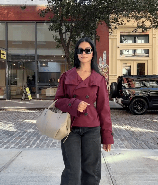 Thea korte trenchcoat met riem