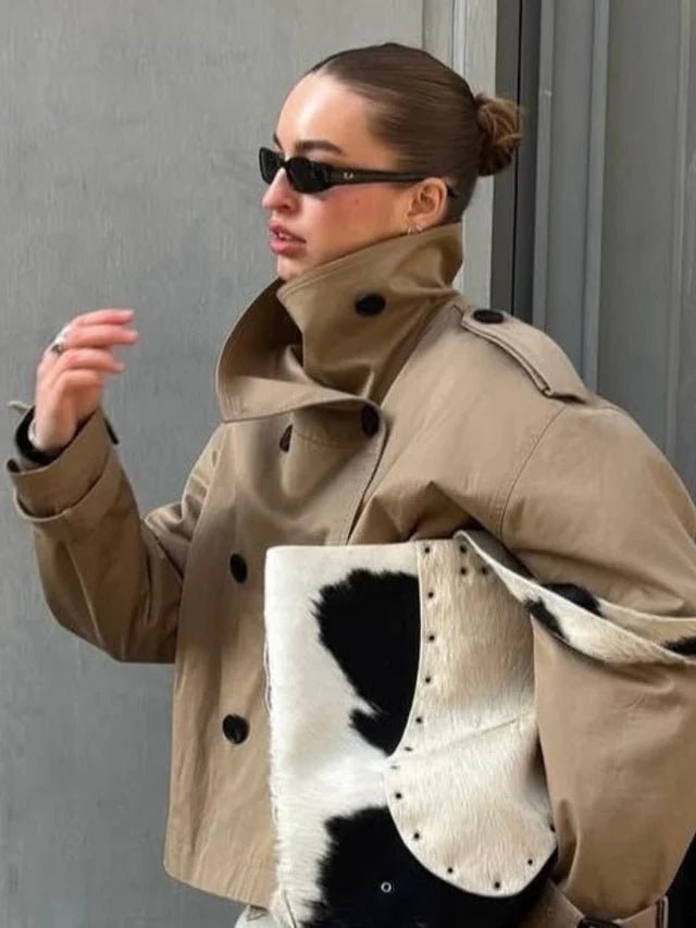 Thea korte trenchcoat met riem