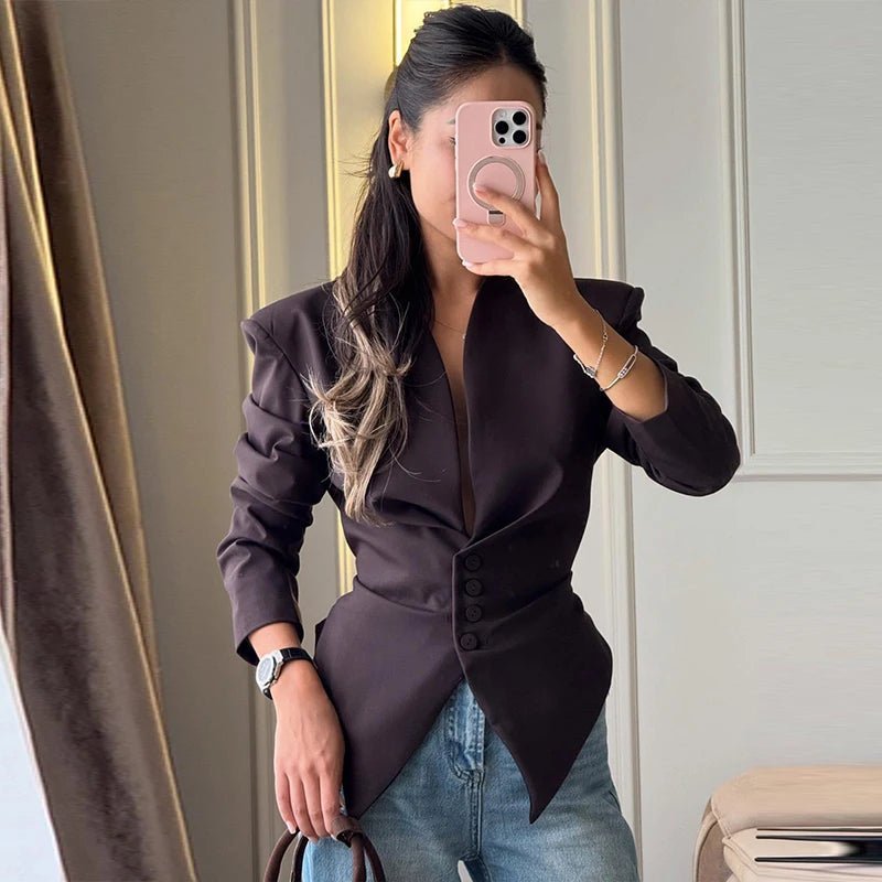 Blazer cintado com ombros estruturados Tricia