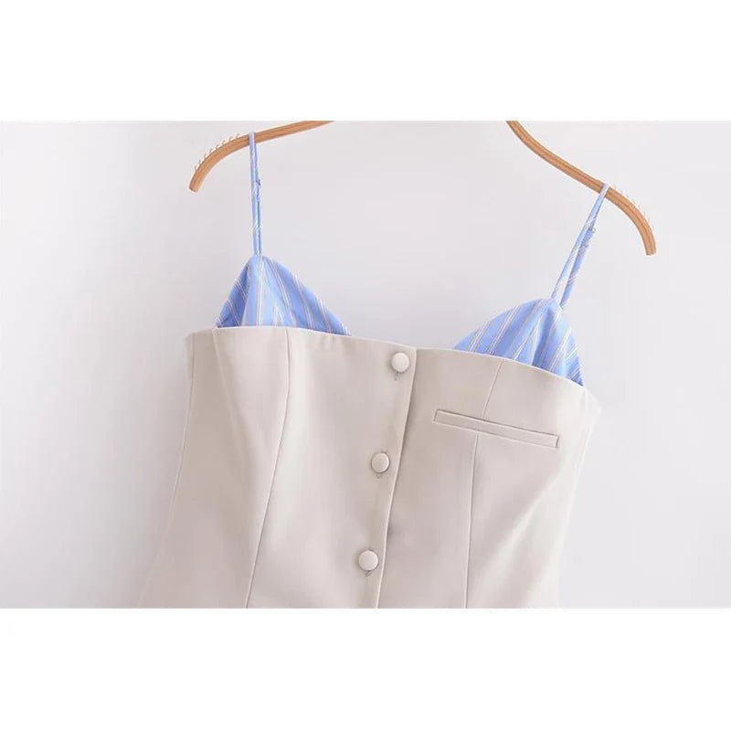 Miniabito Trina a corsetto plissettato a righe