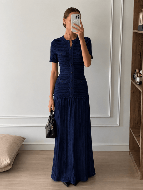 Vestido maxi de malha canelada Ulrike