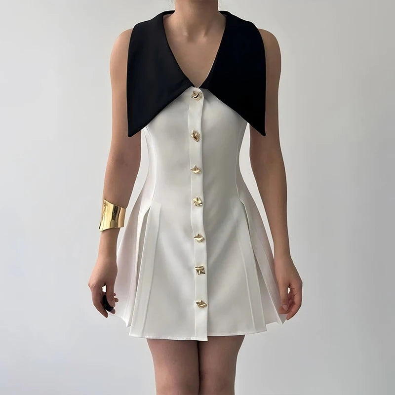 V-Neck Lapel Dress