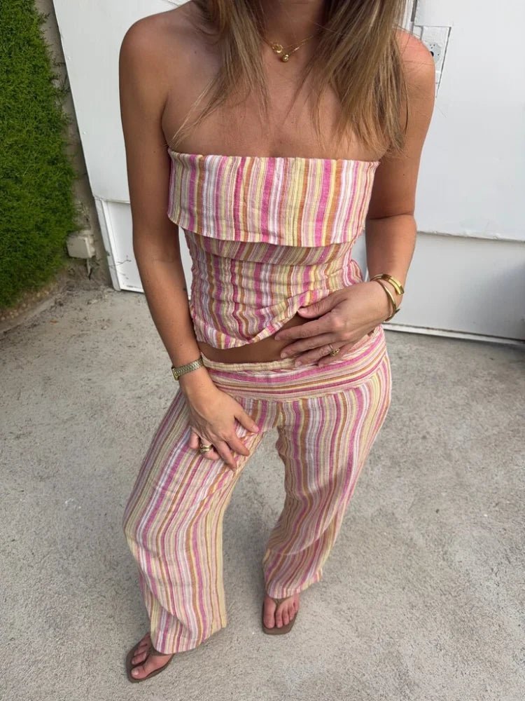 Valerie Low-Rise Striped Trousers