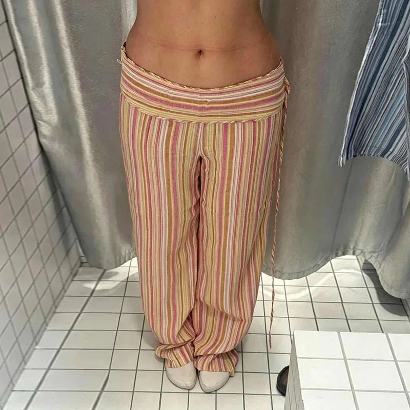 Valerie Low-Rise Striped Trousers