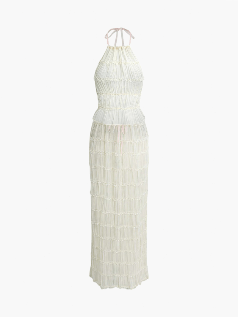 Conjunto de duas peças Valerie com detalhes de folhos