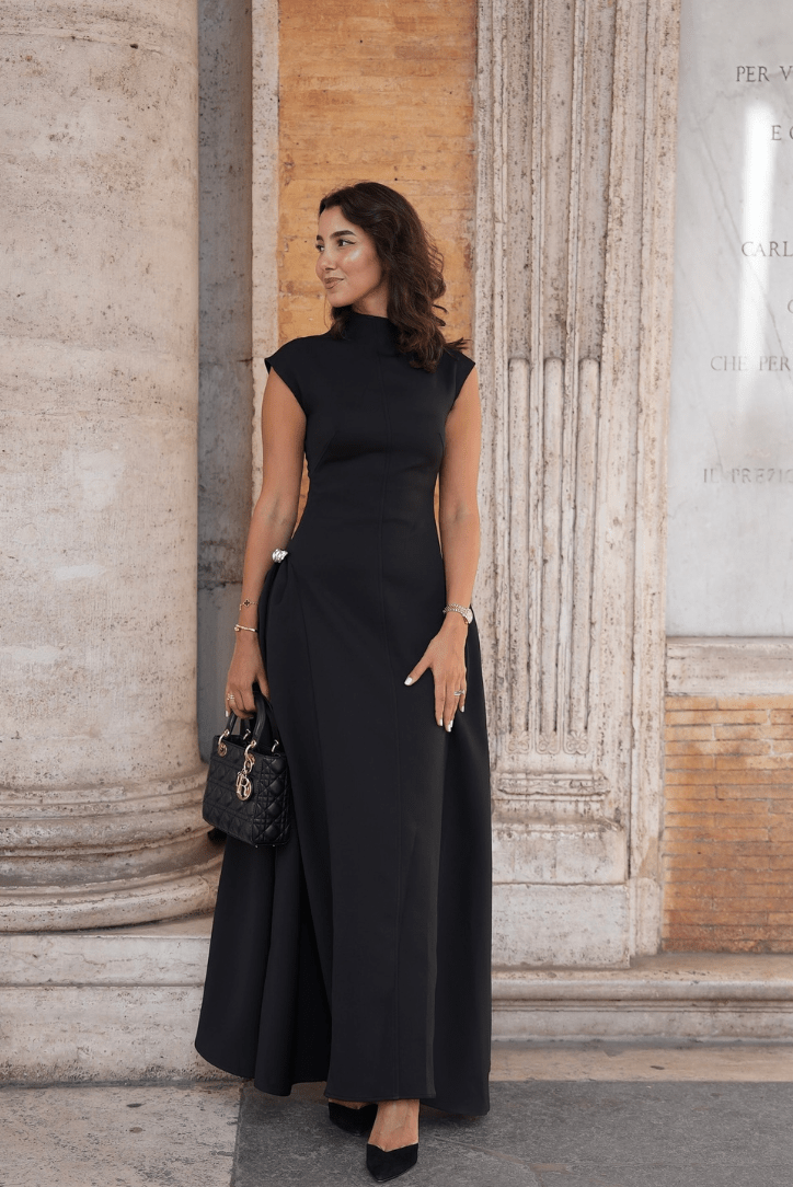 Veronica Mock Neck Maxi Dress