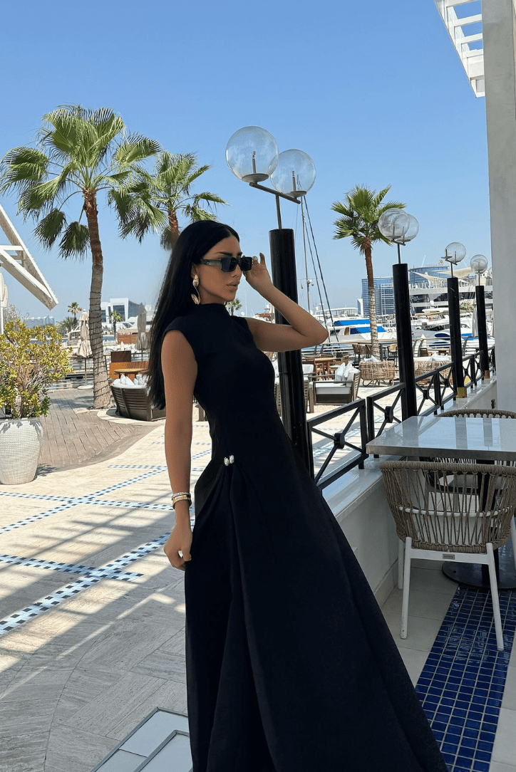 Veronica Mock Neck Maxi Dress